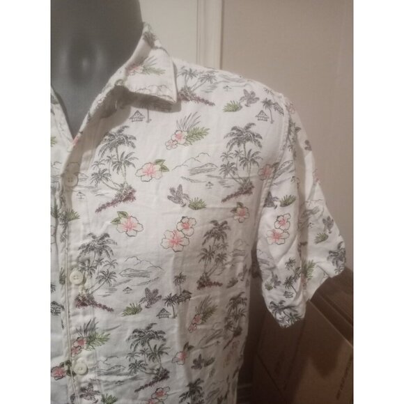 Tommy Bahama Mens Medium M Linen Cotton Short Sleeve Button Up Hawaiian Shirt - Picture 5 of 13